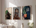 Black Melanin Art Set of 3 with vibrant Afrocentric designs for cultural celebration in living spaces.