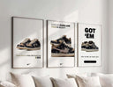 Streetwear Printable Poster Set of 3 featuring vibrant sneaker designs that embody urban culture.