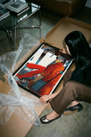 Red Akira Kaneda Jacket framed print hand-wrapped and packed for safe shipping