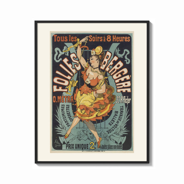 Framed Dancing woman on trapeze print shown as a bold statement piece on a clean gallery wall
