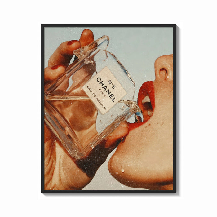 Framed Luxury Fragrance Portrait framed poster print shown as a bold statement piece on a clean gallery wall