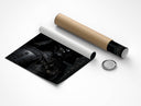 Japanese samurai poster rolled out of a crush-resistant shipping tube with cap