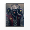 Jiraiya Toad Sage Summoning Naruto poster print in black frame featuring flowing white hair with mystical toads