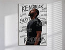 Man looking upward in profile poster in a slim frame on a bright wall with soft window light