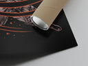 Matte paper-texture close-up of the Anime warrior swinging dual blades print