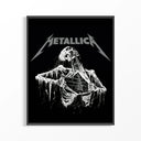 Framed Metallica Decaying Corpse Skeleton print shown as a statement piece on a gallery wall