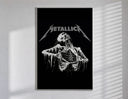 Metallica Decaying Corpse Skeleton poster framed in white on a clean gallery wall