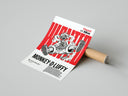 Monkey D. Luffy Wanted Dead or Alive anime poster print with red typography next to shipping tube