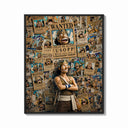 Framed Usopp with wanted posters print shown as a bold statement piece on a clean gallery wall