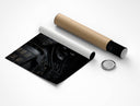 Samurai armor poster with kanji rolled out of a crush-resistant tube with cap