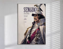 Marine fleet admiral in white uniform poster in a slim frame on a bright wall with soft window light