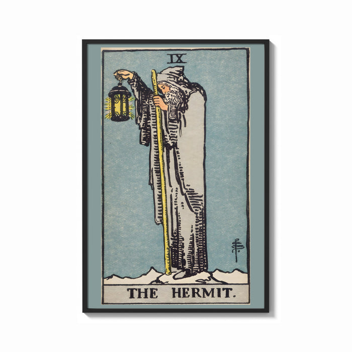 Framed The Hermit print shown as a bold statement piece on a clean gallery wall