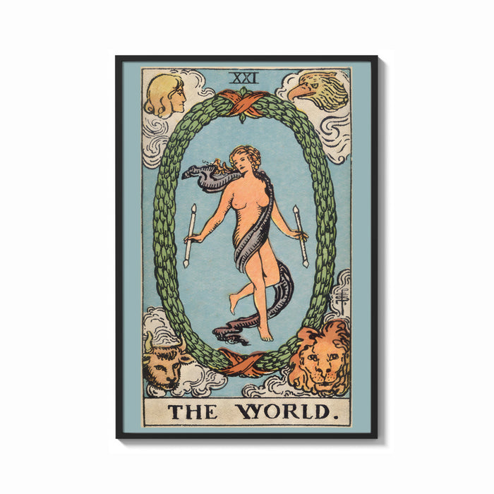 Framed The World print shown as a bold statement piece on a clean gallery wall