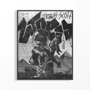 Travis Scott Utopia Album Cover poster in white frame showing dystopian black and white artwork with track listing