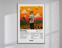 Tyler the Creator Flower Boy poster framed in white on a clean gallery wall