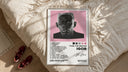 Tyler the Creator IGOR framed print styled on a bed with sneakers alongside