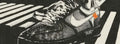 Off-White Nike Air Force 1 on a crosswalk — sneaker poster detail