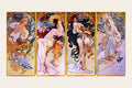 Alphonse Mucha The Four Seasons art nouveau panels