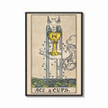 The Ace of Cups card from the 1909 tarot deck as a framed art print
