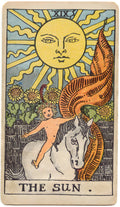 The Sun card from the 1909 tarot deck — vintage tarot art print