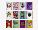 Dynamic wall art set with colorful designs representing Hypebeast aesthetics for trendy interior styling.