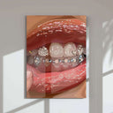 Gorgeous digital close-up of a mouth with decorative dental jewelry, embodying Afrocentric uniqueness.