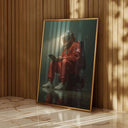 Astronaut Wall Art Print by Haus of Prints, showcasing an astronaut seated with a digital device, surrounded by tranquil space hues.