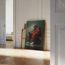 Astronaut Wall Art Print by Haus of Prints, featuring a figurative astronaut illuminated by a soft glow, creating a serene ambience.