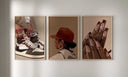 Striking digital art print focusing on Afrocentric aesthetics, adding vibrancy to wall decor.