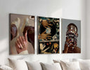 Vibrant Black Art Fashion Posters arranged in a gallery style, ideal for trendy spaces.