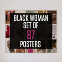 Gallery wall featuring the Black Art Poster Set of 87 with vibrant Afrocentric designs.