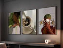 Intimate portrait from the Black Girl Printable Art Set, showing a woman in a green top with a focus on her hand jewelry.