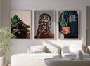 Black Melanin Art Set of 3 with a vibrant depiction of jewelry and accessories, representing cultural richness.