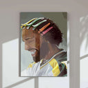 Portrait emphasizing the significance of mental health with expressive hands and calming colors.
