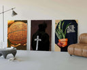Black Men Urban Poster Set of 6 showcasing a powerful message of mental health on an artistic portrait.
