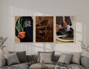 Black Men Urban Poster Set of 6 highlighting stylish footwear and accessories, blending urban fashion with art.