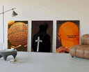 Black Men Urban Poster Set of 6 featuring a person wearing an orange cap with an inspiring message about faith.