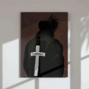 Black Men Urban Poster Set of 6 showcasing an artistic portrayal of a man in a black hoodie with the word "FORGIVEN."