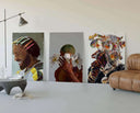 Black Men Wall Art Set of 15, unique digital artwork featuring expressive figures and colors highlighting elegance.