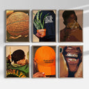 Black Men Wall Art Set of 6 featuring a basketball with heartfelt text, celebrating resilience and strength.