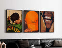 Framed art of a person holding a snake plant in an orange pot with "Mental Health Matters" printed.