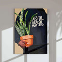 Black Men Wall Art Set of 6 featuring Afrocentric digital wall art print with a plant and Mental Health Matters hoodie, modern home decor, Haus of Prints