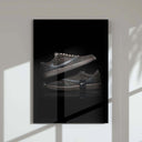 Black Sneaker Wall Art Set of 3, featuring a sleek presentation of iconic sneakers on a glossy black surface.