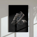 Black Sneaker Wall Art Set of 3, capturing dynamic sneaker visuals with bold details on a minimalist black canvas.