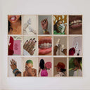 Colorful collection of Black woman art pieces displaying diverse styles in a framed poster arrangement.