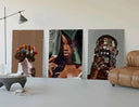 Close-up of Black Woman Wall Art showcasing a powerful image radiating strength and beauty.