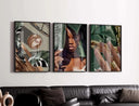 Vibrant and colorful manifestation of Black womanhood in the Black Woman Wall Art Set, framed elegantly.