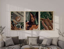 Close-up artwork featuring textures and colors from the Black Woman Wall Art Set, radiating vibrancy.