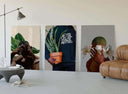 Close-up of Black Women Art Set of 9 by Haus of Prints, highlighting colorful wall art celebrating Black women's beauty.