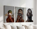 Black Women Art Set of 9 by Haus of Prints, showcasing diverse representations of Black women through modern art.